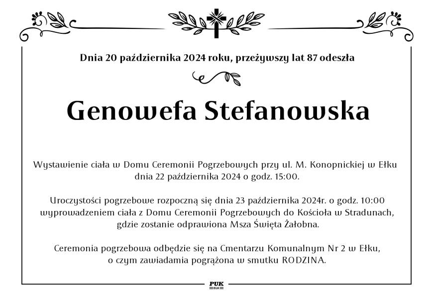 Genowefa Stefanowska - nekrolog